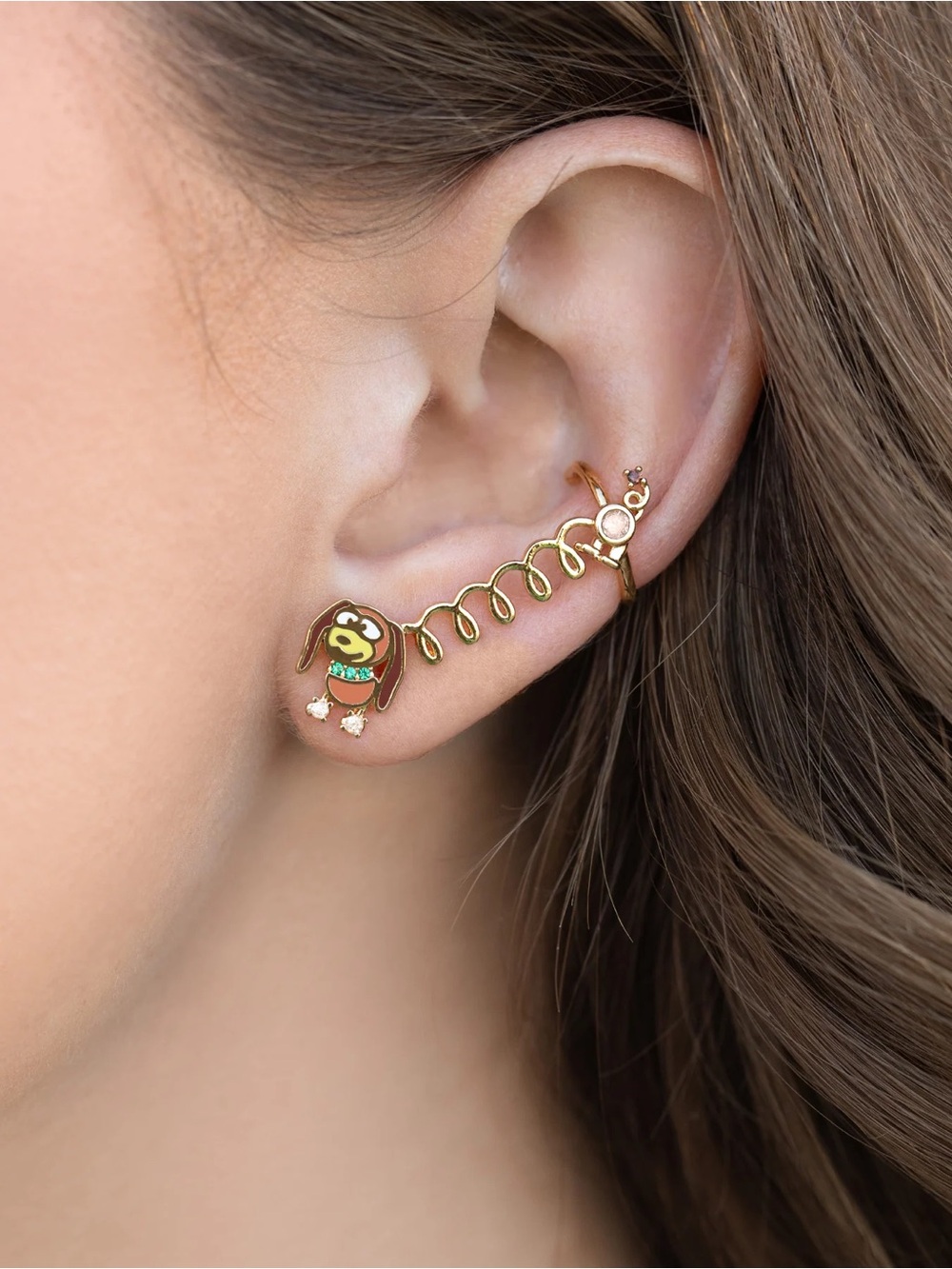 NWT Girls Crew X Pixar slinky dog stud cuff earring